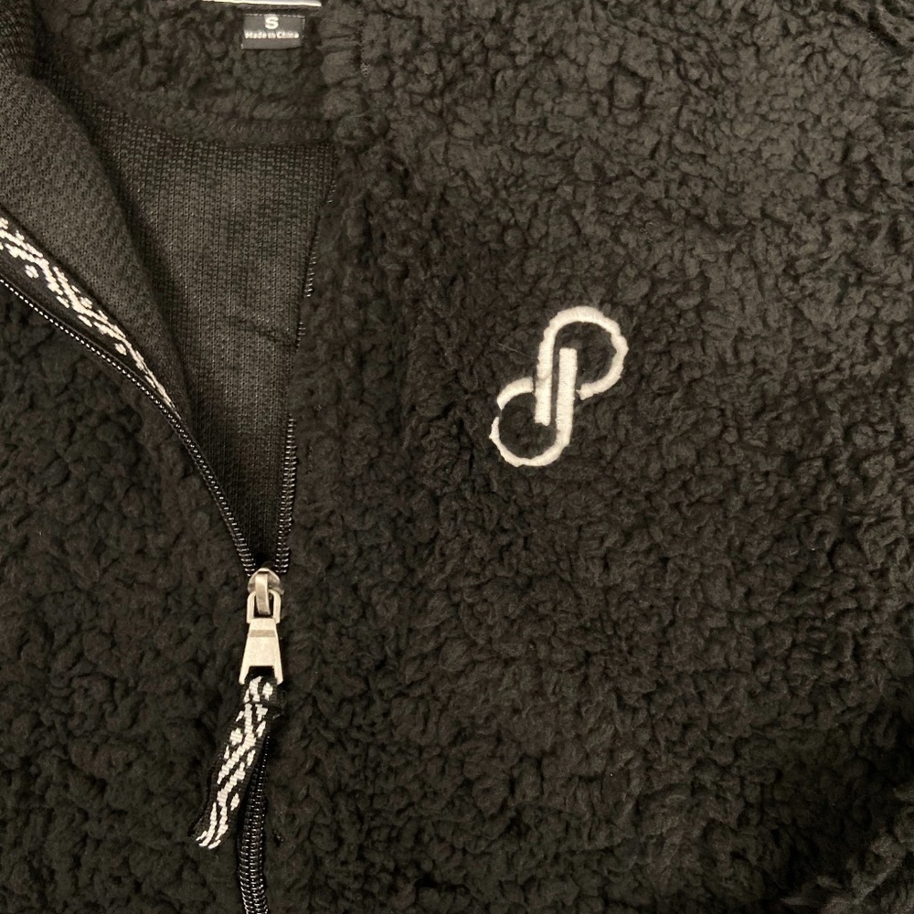 Small- Special Price Black Full Zip Sherpa Sweater - Picture 3 of 3
